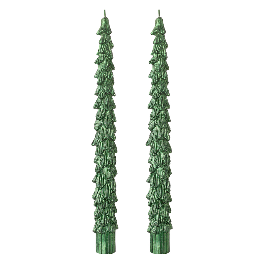 Набор свечей Essential, 2 шт., 25 см, зеленый