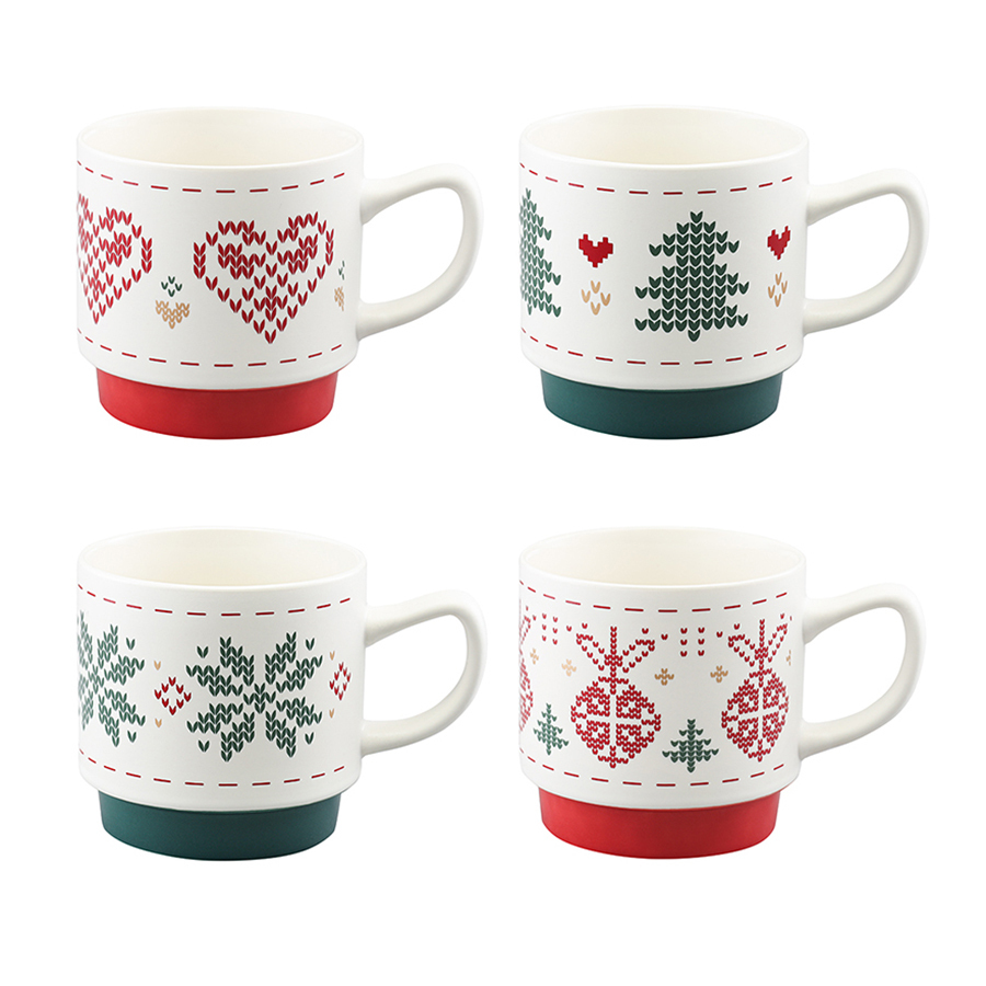 Набор кружек Knitted tale New Year Essential (380 мл), 4 шт.