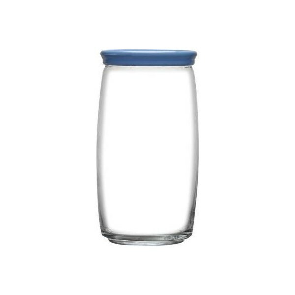 Банка круглая с крышкой Чешни (1.5 л), 20х9.4 см, синяя