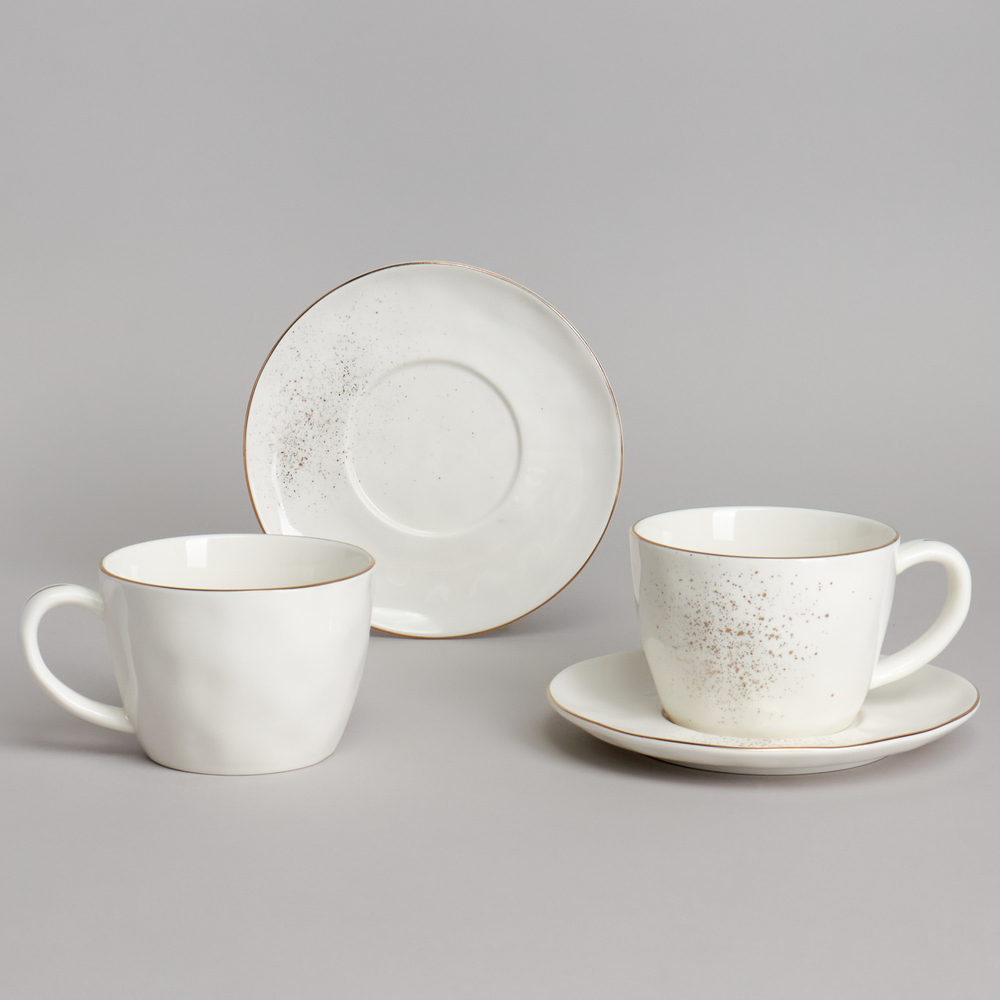 Набор чайных пар Gold (350 мл), на 2 персоны, 4 предмета