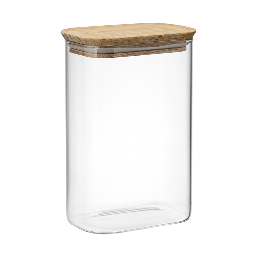 Банка для хранения прямоугольная Glass Acacia (1.3 л), 18.7х12х8 см