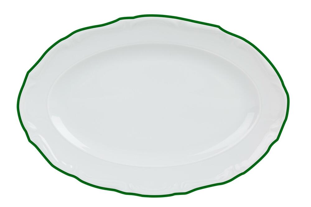 Блюдо овальное Maria Green, 22 см, кант зеленый