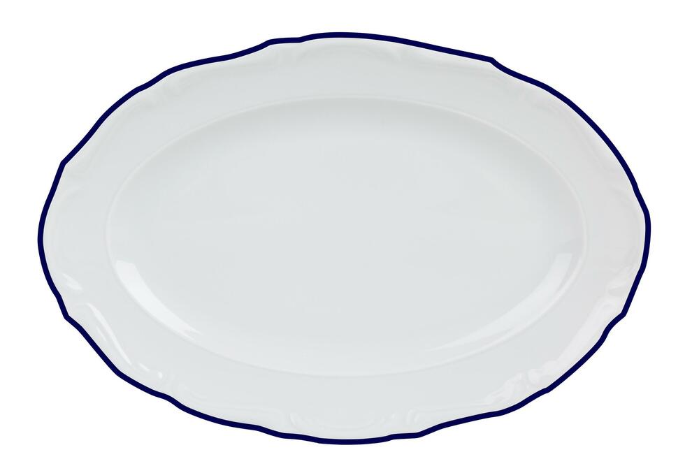 Блюдо овальное Maria Blue, 27 см, кант синий