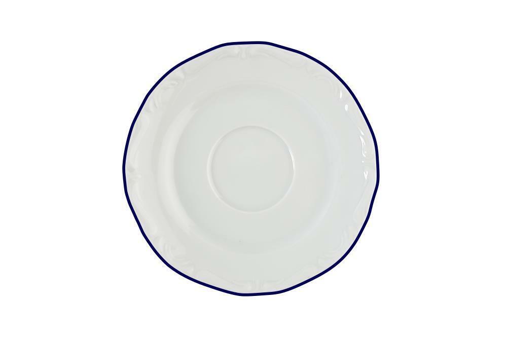 Блюдце для чайной чашки Maria Blue, 15 см, кант синий