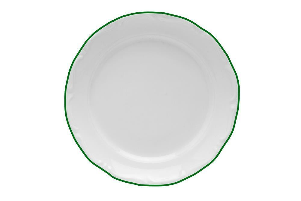 Тарелка десертная Maria Green, 18 см, кант зеленый