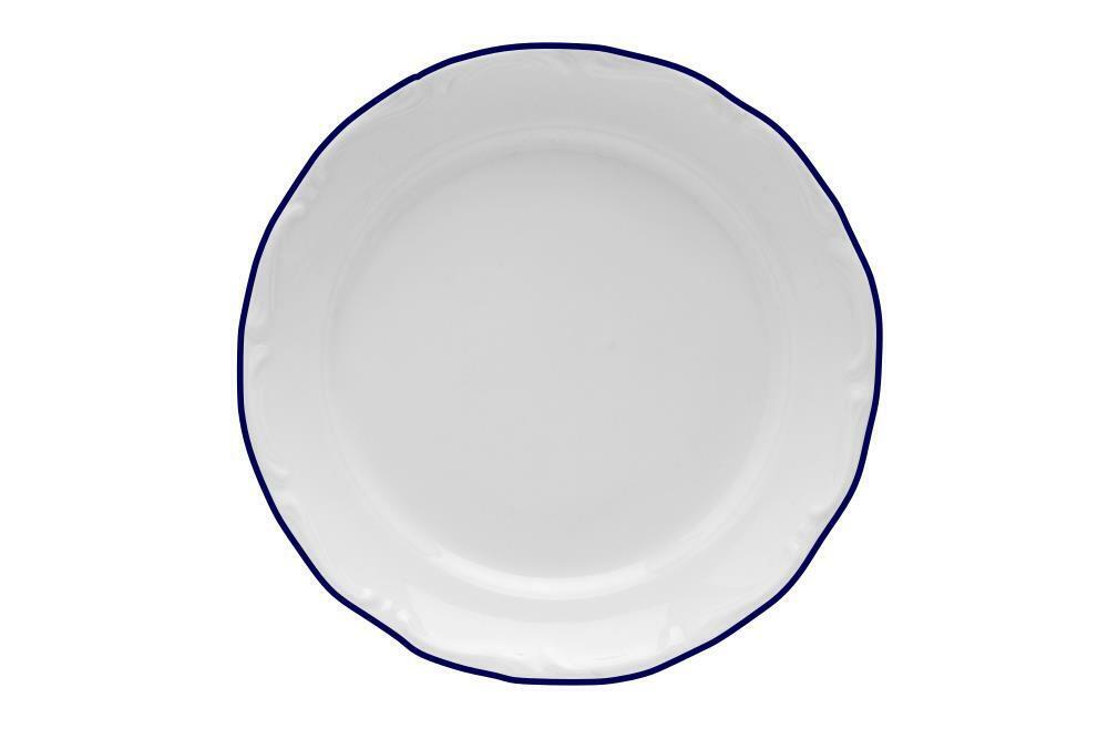 Тарелка закусочная Maria Blue, 23 см, кант синий