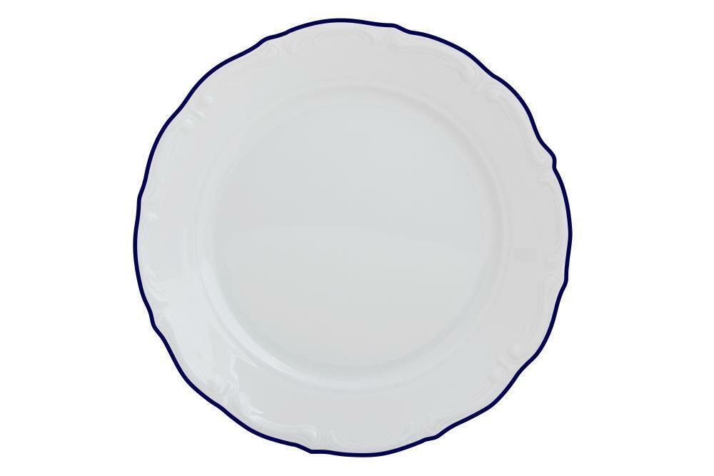 Тарелка обеденная Maria Blue, 27 см, кант синий