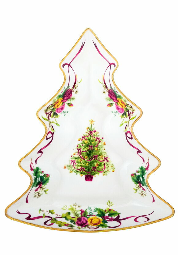 Блюдо-елка Алая лента, 29х14х1.7 см