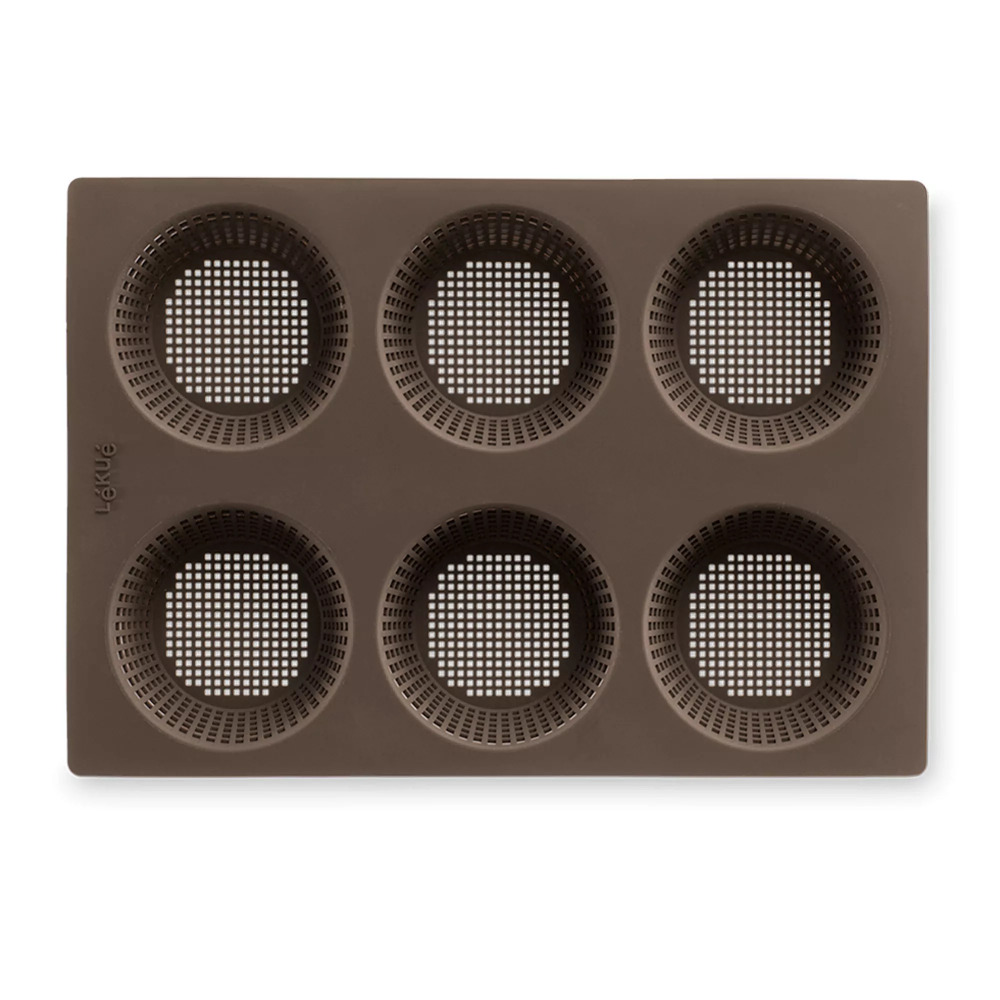 Форма для выпечки булочек Bread Maker, 6 ячеек, 29х20 см, коричневая