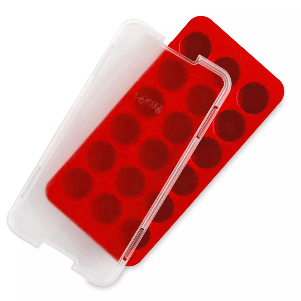 Форма для льда Полусферы, 23х11.8х3.2 см, красная