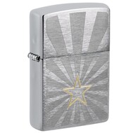 ZIPPO  Star Design   Brushed Chrome, 36x13x57 , 