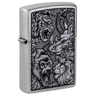 ZIPPO  Jungle Design   Street Chrome, 38x13x57 , 