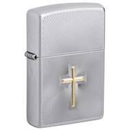 ZIPPO  Cross Design   Satin Chrome, 38x13x57 , 