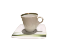 Guy Degrenne Чашка с блюдцем для кофе Rayures Vegetal (100 мл)