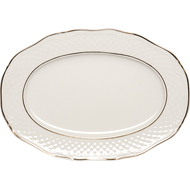 Lubiana Блюдо Afrodyta овальное, 24х16.5 см, белый/золотой