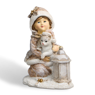 Статуэтка Девочка с котенком, 7.5х5.5х9 см