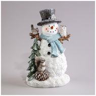 Статуэтка Снеговик, с led-подсветкой, 14х12х23 см