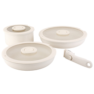 Smart Solutions Набор посуды для приготовления со съемной ручкой Smart Ceramic, 7 пр., цвет топленого молока