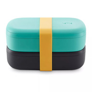 Lekue Ланч-бокс To Go (1 л), 19.2х10х11 см, черный/зеленый