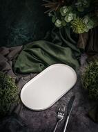 Porland Блюдо овальное Chopin Platinum, 28 см, белое