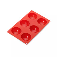 Lekue Форма для выпечки Полусфера, 6 ячеек, 30х17.5 см, красная