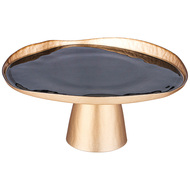 АКСАМ Блюдо на ножке Bohemia Black, 28 см