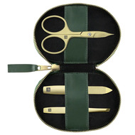 Zwilling Маникюрный набор Beauty Premium Gold, 3 пр., экокожа, зеленый