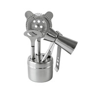 Набор барных инструментов на подставке, 4 пр.